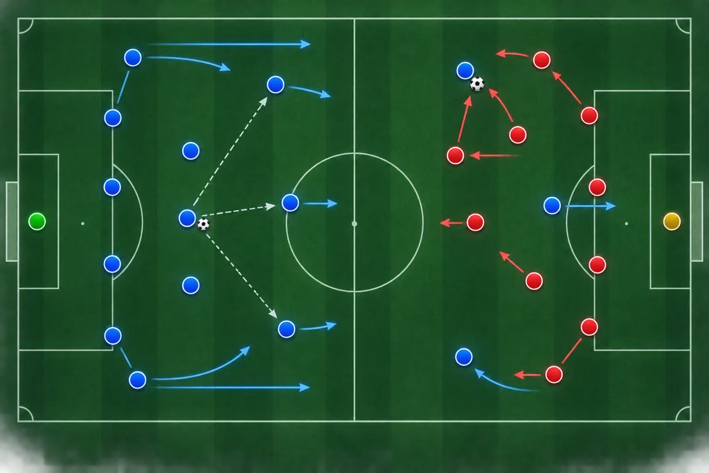 4-3-3 포메이션의 공격 형태와 수비 전환 비교
